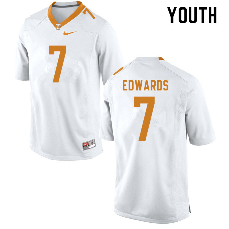 Youth #7 Romello Edwards Tennessee Volunteers College Football Jerseys Sale-White - Click Image to Close